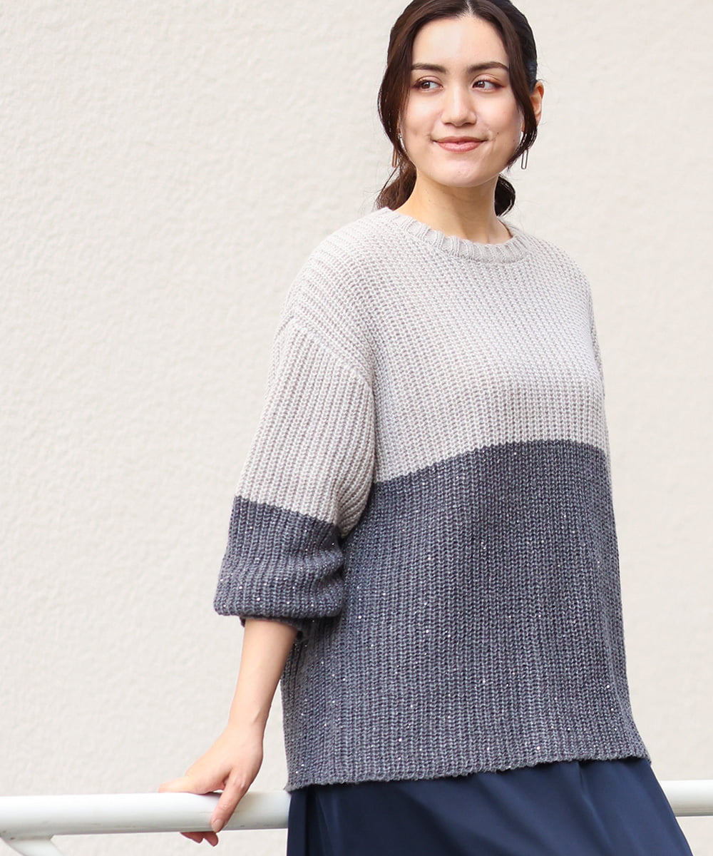 OLFAV25099 eur3 【大きいサイズ】スパンコールコンビニット