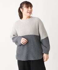 OLFAV25099 eur3(エウルキューブ) 【大きいサイズ】スパンコールコンビニット ライトグレー(91)