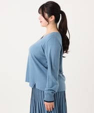 OLFBA06089 eur3(エウルキューブ) 【大きいサイズ/セットアップ対応】バルキーアクリルVネックニット ブルー(55)
