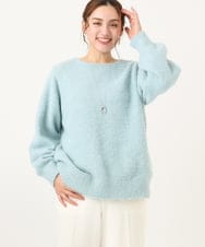 OLFBA10119 eur3(エウルキューブ) 【大きいサイズ】スパンコールシャギーニット ライトブルー(50)