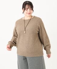 OLFBA10119 eur3(エウルキューブ) 【大きいサイズ】スパンコールシャギーニット モカ(84)