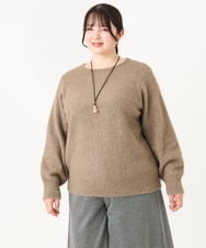 OLFBA10119 eur3(エウルキューブ) 【大きいサイズ】スパンコールシャギーニット モカ(84)