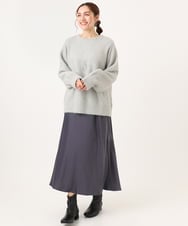 OLFBA10119 eur3(エウルキューブ) 【大きいサイズ】スパンコールシャギーニット ライトグレー(91)