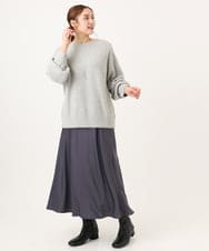 OLFBA10119 eur3(エウルキューブ) 【大きいサイズ】スパンコールシャギーニット ライトグレー(91)