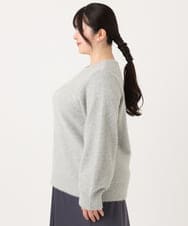 OLFBA10119 eur3(エウルキューブ) 【大きいサイズ】スパンコールシャギーニット ライトグレー(91)