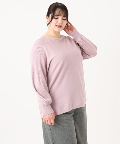 OLFBA18079 eur3 【大きいサイズ】ボートネックラメニット