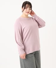 OLFBA18079 eur3(エウルキューブ) 【大きいサイズ】ボートネックラメニット ライトピンク(01)
