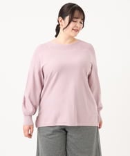 OLFBA18079 eur3(エウルキューブ) 【大きいサイズ】ボートネックラメニット ライトピンク(01)