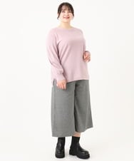 OLFBA18079 eur3(エウルキューブ) 【大きいサイズ】ボートネックラメニット ライトピンク(01)