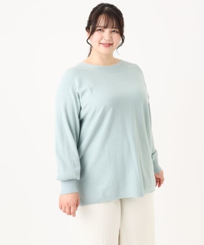 OLFBA18079 eur3 【大きいサイズ】ボートネックラメニット