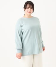 OLFBA18079 eur3(エウルキューブ) 【大きいサイズ】ボートネックラメニット ライトグリーン(30)
