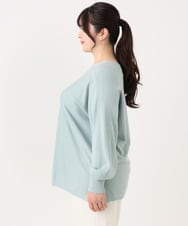 OLFBA18079 eur3(エウルキューブ) 【大きいサイズ】ボートネックラメニット ライトグリーン(30)