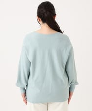 OLFBA18079 eur3(エウルキューブ) 【大きいサイズ】ボートネックラメニット ライトグリーン(30)