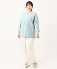OLFBA18079 eur3(エウルキューブ) 【大きいサイズ】ボートネックラメニット ライトグリーン(30)
