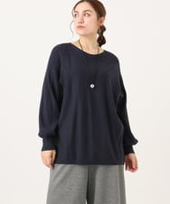 OLFBA18079 eur3(エウルキューブ) 【大きいサイズ】ボートネックラメニット ネイビー(57)