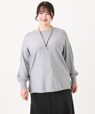 OLFBA18079 eur3(エウルキューブ) 【大きいサイズ】ボートネックラメニット グレー(92)