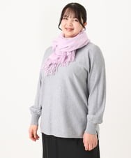 OLFBA18079 eur3(エウルキューブ) 【大きいサイズ】ボートネックラメニット グレー(92)