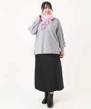 OLFBA18079 eur3(エウルキューブ) 【大きいサイズ】ボートネックラメニット グレー(92)