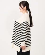 OLFBA20089 eur3(エウルキューブ) 【大きいサイズ】パネルボーダーサイドスリットニット ブラック(94)