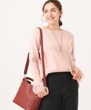 OLFBA21089 eur3(エウルキューブ) 【大きいサイズ】フレアスリーブリブニット ライトピンク(01)