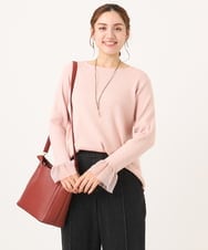 OLFBA21089 eur3(エウルキューブ) 【大きいサイズ】フレアスリーブリブニット ライトピンク(01)