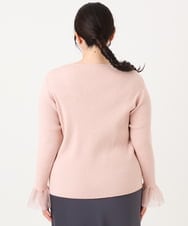 OLFBA21089 eur3(エウルキューブ) 【大きいサイズ】フレアスリーブリブニット ライトピンク(01)