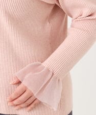 OLFBA21089 eur3(エウルキューブ) 【大きいサイズ】フレアスリーブリブニット ライトピンク(01)
