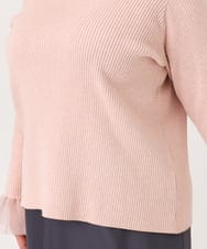 OLFBA21089 eur3(エウルキューブ) 【大きいサイズ】フレアスリーブリブニット ライトピンク(01)