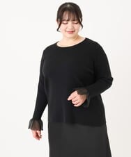 OLFBA21089 eur3(エウルキューブ) 【大きいサイズ】フレアスリーブリブニット ブラック(94)