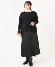 OLFBA21089 eur3(エウルキューブ) 【大きいサイズ】フレアスリーブリブニット ブラック(94)