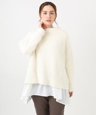 OLFBD02099 eur3(エウルキューブ) 【WEB先行販売】【大きいサイズ】バスケットモールニット アイボリー(80)