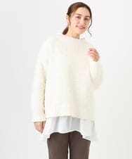 OLFBD02099 eur3(エウルキューブ) 【WEB先行販売】【大きいサイズ】バスケットモールニット アイボリー(80)