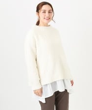 OLFBD02099 eur3(エウルキューブ) 【WEB先行販売】【大きいサイズ】バスケットモールニット アイボリー(80)