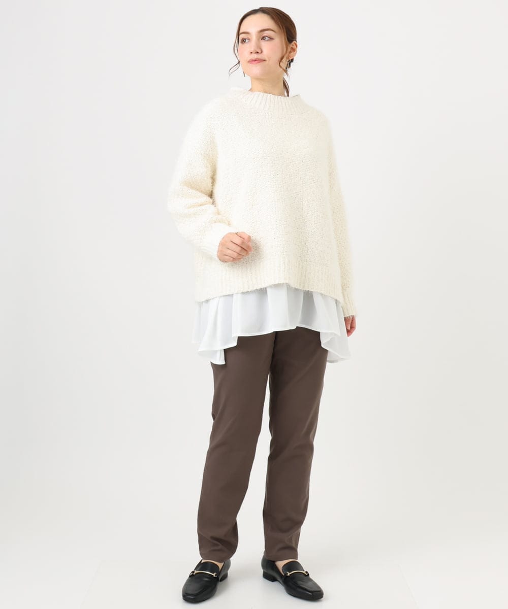 OLFBD02099 eur3(エウルキューブ) 【WEB先行販売】【大きいサイズ】バスケットモールニット アイボリー(80)