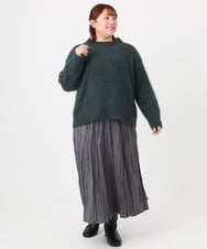 OLFBD02099 eur3(エウルキューブ) 【WEB先行販売】【大きいサイズ】バスケットモールニット ダークグレー(93)