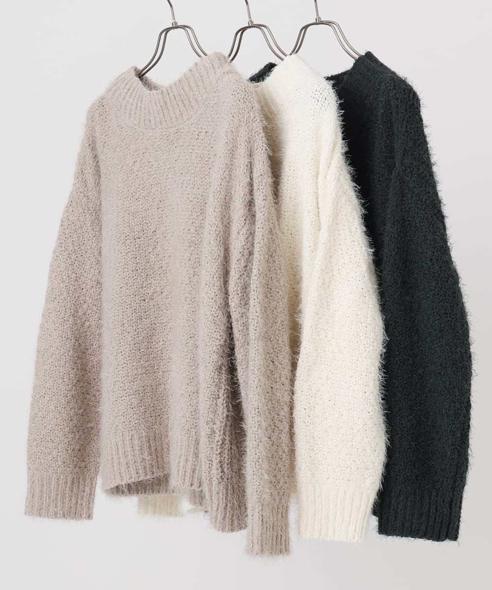 OLFBD02099 eur3(エウルキューブ) 【WEB先行販売】【大きいサイズ】バスケットモールニット ダークグレー(93)