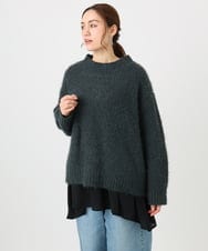 OLFBD02099 eur3(エウルキューブ) 【WEB先行販売】【大きいサイズ】バスケットモールニット ダークグレー(93)