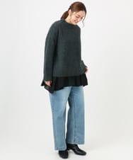 OLFBD02099 eur3(エウルキューブ) 【WEB先行販売】【大きいサイズ】バスケットモールニット ダークグレー(93)