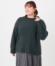 OLFBD02099 eur3(エウルキューブ) 【WEB先行販売】【大きいサイズ】バスケットモールニット ダークグレー(93)