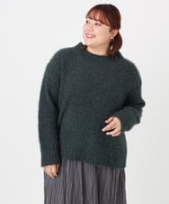 OLFBD02099 eur3(エウルキューブ) 【WEB先行販売】【大きいサイズ】バスケットモールニット ダークグレー(93)