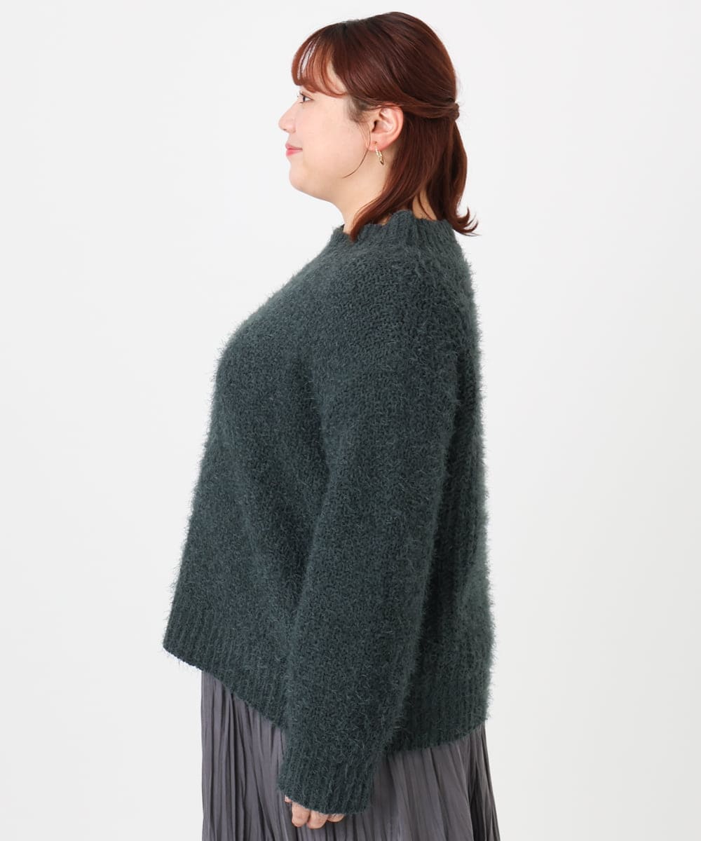 OLFBD02099 eur3(エウルキューブ) 【WEB先行販売】【大きいサイズ】バスケットモールニット ダークグレー(93)