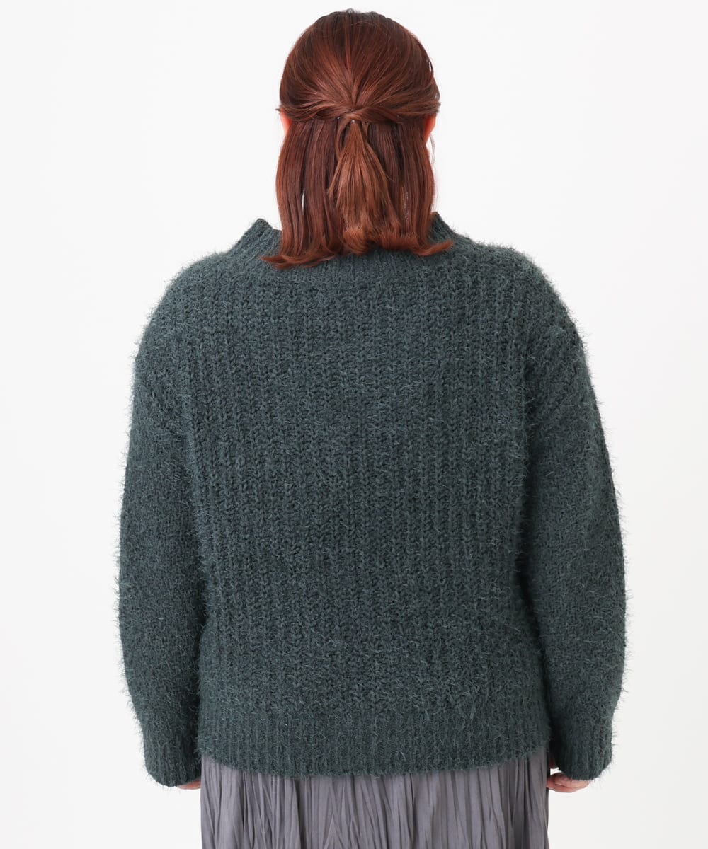 OLFBD02099 eur3(エウルキューブ) 【WEB先行販売】【大きいサイズ】バスケットモールニット ダークグレー(93)