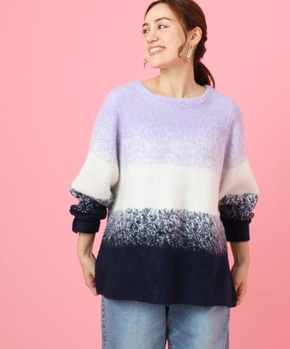 OLFBD15109 eur3 【WEB先行販売】【大きいサイズ】グラデーションシャギーニット