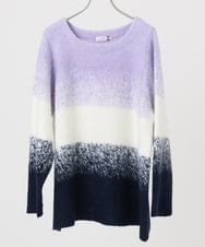 OLFBD15109 eur3(エウルキューブ) 【WEB先行販売】【大きいサイズ】グラデーションシャギーニット ネイビー(57)