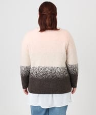 OLFBD15109 eur3(エウルキューブ) 【WEB先行販売】【大きいサイズ】グラデーションシャギーニット ダークブラウン(87)