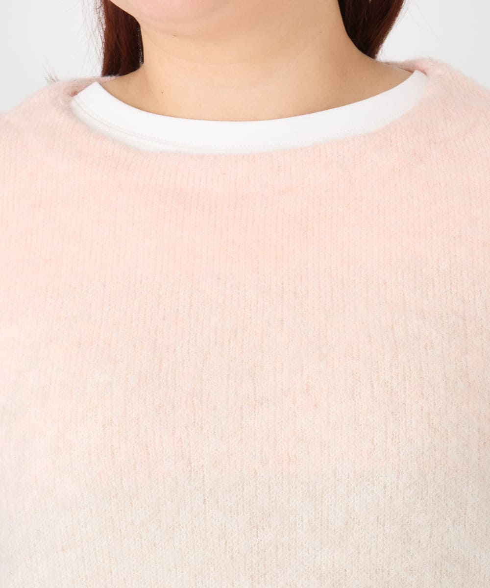 OLFBD15109 eur3(エウルキューブ) 【WEB先行販売】【大きいサイズ】グラデーションシャギーニット ダークブラウン(87)