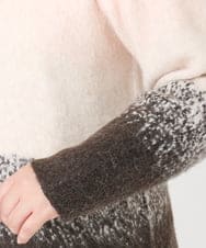 OLFBD15109 eur3(エウルキューブ) 【WEB先行販売】【大きいサイズ】グラデーションシャギーニット ダークブラウン(87)