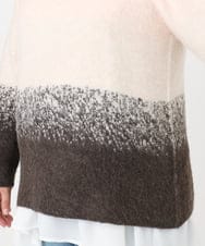 OLFBD15109 eur3(エウルキューブ) 【WEB先行販売】【大きいサイズ】グラデーションシャギーニット ダークブラウン(87)