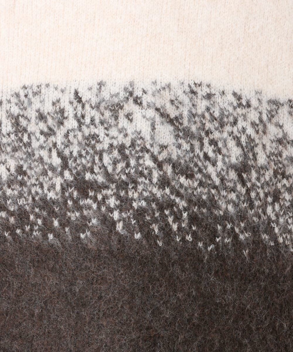 OLFBD15109 eur3(エウルキューブ) 【WEB先行販売】【大きいサイズ】グラデーションシャギーニット ダークブラウン(87)