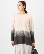 OLFBD15109 eur3(エウルキューブ) 【WEB先行販売】【大きいサイズ】グラデーションシャギーニット ダークブラウン(87)